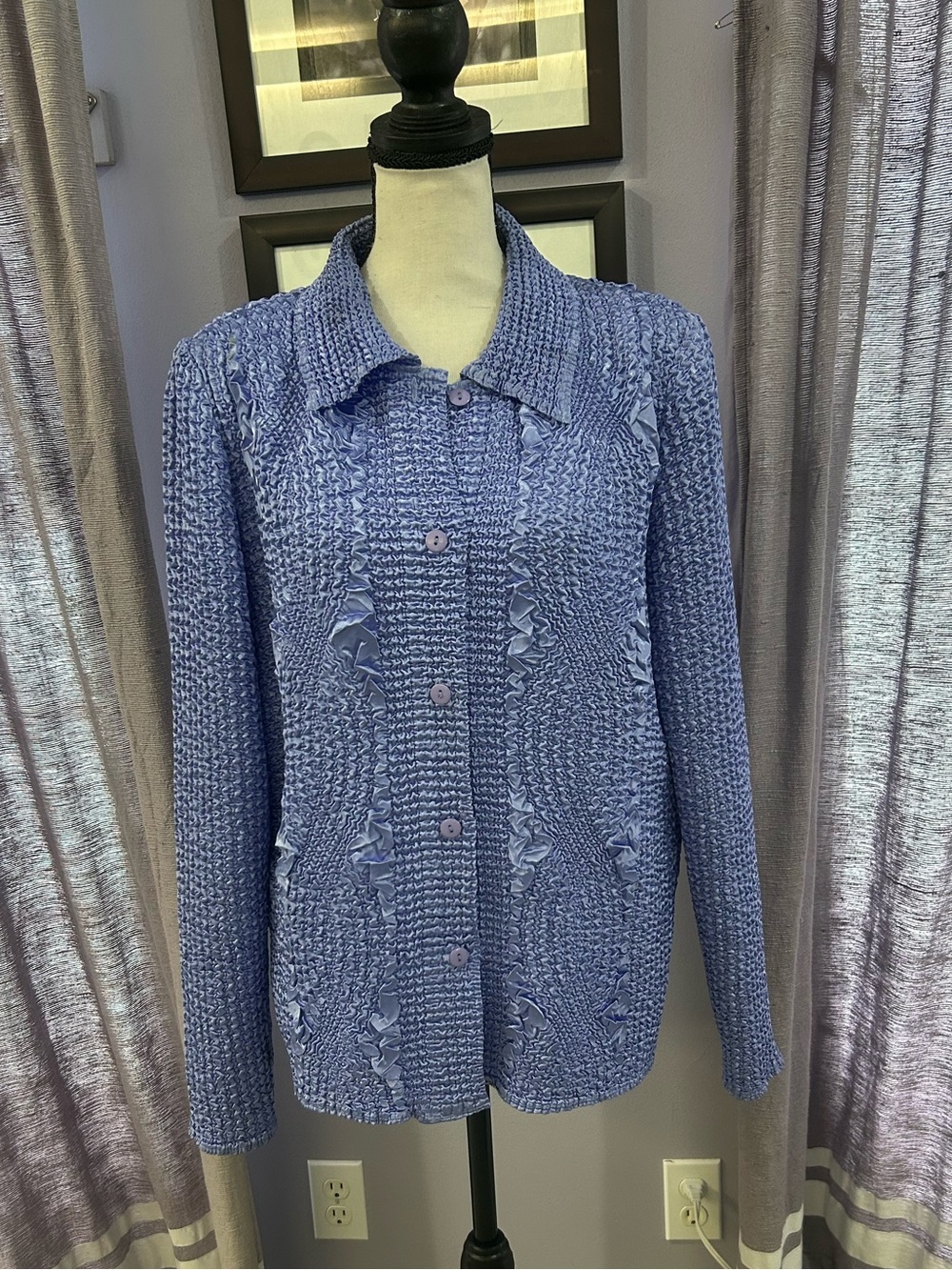 Vintage Bala Bala Crinkle Button Down Blouse